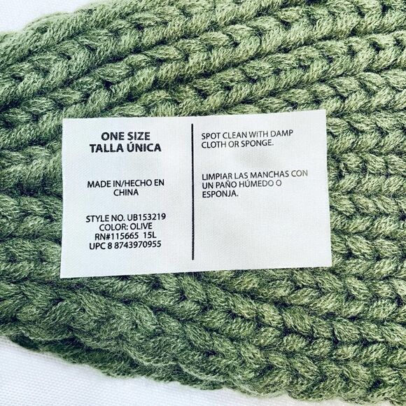 Camellia Knit Beaded Headband Green Winter Outdoor Womens - Picture 6 of 7